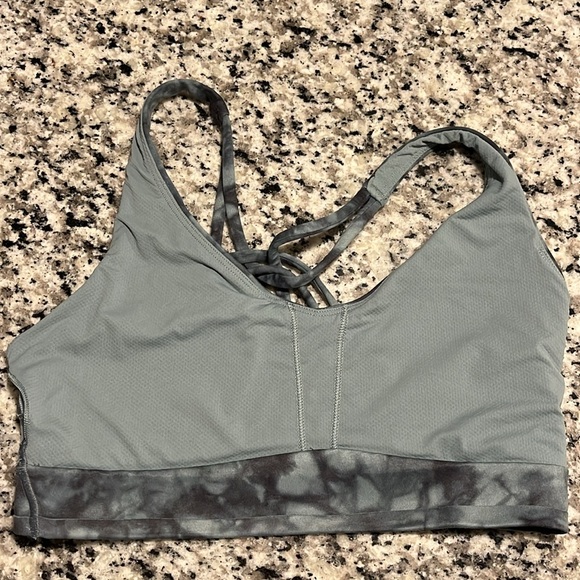 Athleta Solace Sports Bra Tie Dye Marble Strappy Blue Small - Picture 5 of 7